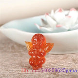 Jade Angel Pendant Chalcedony Women Charm Necklace