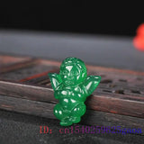 Jade Angel Pendant Chalcedony Women Charm Necklace