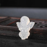 Jade Angel Pendant Chalcedony Women Charm Necklace