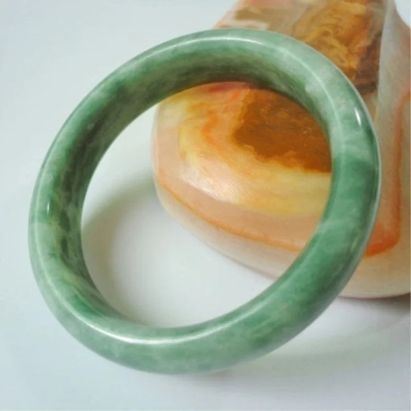 Natural Green Jade Bangle Bracelet Chinese Amulet Charm 5A+