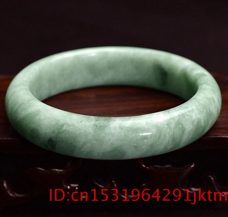 Jade Bangle Bracelet Natural Green Charm Chinese Amulet 5A+