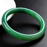 Green Agate Bangles Round Bar Bracelet Jewelry