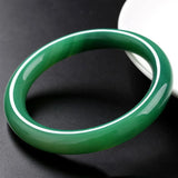 Green Agate Bangles Round Bar Bracelet Jewelry