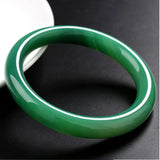 Green Agate Bangles Round Bar Bracelet Jewelry