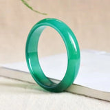 Natural Agate Bangles Green Red Flat Bracelet Jewelry