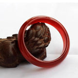 Natural Red Green Agate Bangles Flat Bracelet Jewelry