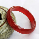 Natural Red Green Agate Bangles Flat Bracelet Jewelry