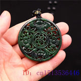 Jade Bat Pendant Green Charm Necklace Chinese Amulet Natural Carved