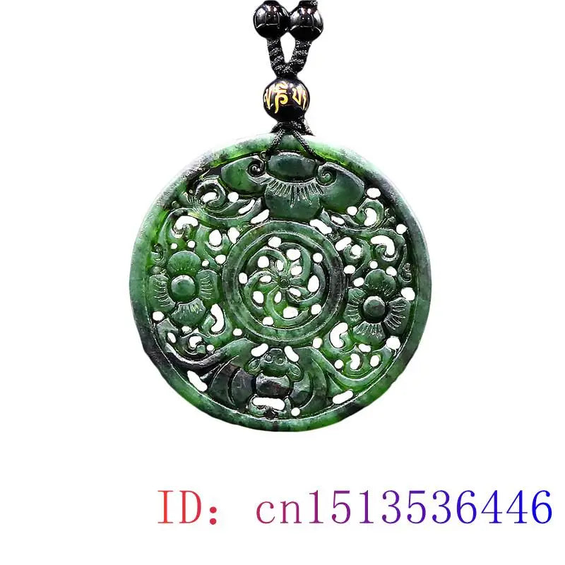 Jade Bat Pendant Green Charm Necklace Chinese Amulet Natural Carved