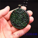 Jade Bat Pendant Green Charm Necklace Chinese Amulet Natural Carved