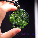 Jade Bat Pendant Green Charm Necklace Chinese Amulet Natural Carved