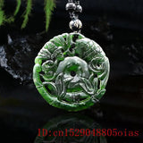 Jade Bat Pendant Necklace Natural Green Fish Carved Amulet Chinese Charm