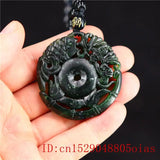 Jade Bat Pendant Necklace Natural Green Fish Carved Amulet Chinese Charm