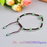 Green Jade Beaded Anklets for Women Men Vintage Stone Charms Jewelry