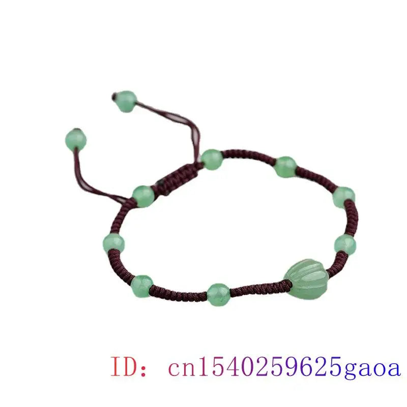 Green Jade Beaded Anklets for Women Men Vintage Stone Charms Jewelry