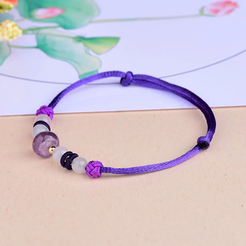 Vintage Chinese Jade Beaded Anklets Natural Charm Talismans
