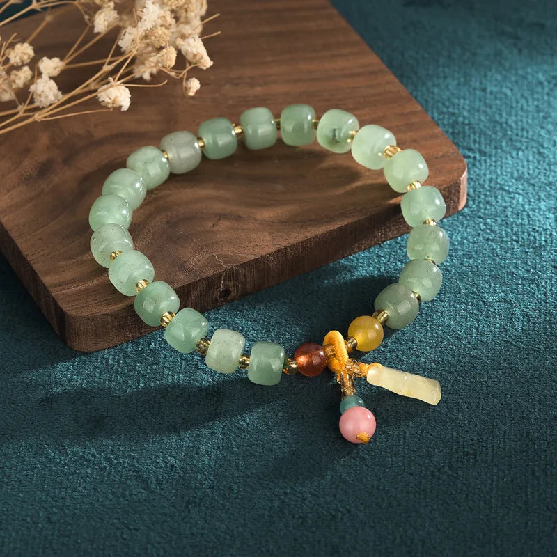 Jade Beaded Bracelets for Women Gemstones Charms Bangles