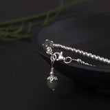 Jade Beads Bracelet 925 Silver Crystals Jewelry Armband