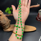 925 Silver Emerald Jade Bracelet Set