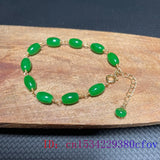 925 Silver Emerald Jade Bracelet Set