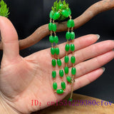 925 Silver Emerald Jade Bracelet Set