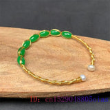 Emerald Jade Bracelet Natural Charm Jewelry 925 Silver Bangle for Women
