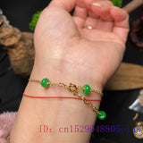 Emerald Carved Jade Bracelet 925 Silver Chinese Gift