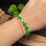 Real 925 Silver Jade Bracelet for Women Talismans Stone Clover Beads Jewelry
