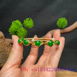 Vintage Emerald Jade Bracelet 925 Silver
