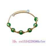 Vintage Emerald Jade Bracelet 925 Silver
