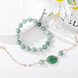 Jade Bracelets for Women Gemstone Jewelry Green Bangles 8mm Beads Men Gift