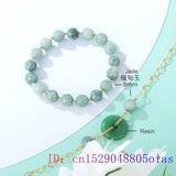 Jade Bracelets for Women Gemstone Jewelry Green Bangles 8mm Beads Men Gift