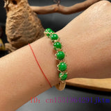 Emerald Jade Bracelet Set 925 Silver Beads Gemstone Jewelry