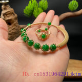 Emerald Jade Bracelet Set 925 Silver Beads Gemstone Jewelry