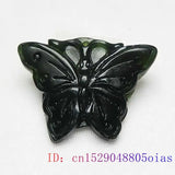 Jade Butterfly Pendant Carved Natural Charm Necklace