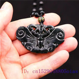 Jade Butterfly Pendant Lucky Men Necklace Chinese Natural Charm Women Gemstone