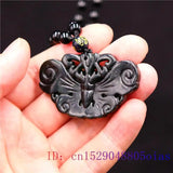 Jade Butterfly Pendant Lucky Men Necklace Chinese Natural Charm Women Gemstone