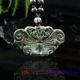 Jade Butterfly Pendant Lucky Men Necklace Chinese Natural Charm Women Gemstone