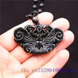 Jade Butterfly Pendant Lucky Men Necklace Chinese Natural Charm Women Gemstone