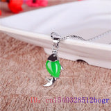 925 Silver Hetian Carved Jade Carp Pendant Necklace