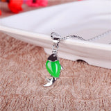 Chinese Hetian Chalcedony Fish Pendant 925 Silver Necklace