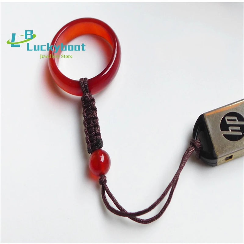 Jade Chalcedony Agate Phone Chain Rope Key Chain
