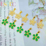 Chalcedony Sunflower Pendant Necklace Brass Electroplated