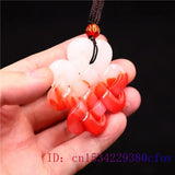 Jade Chinese Knot Pendant Red Necklace Charm Natural Jadeite Jewelry