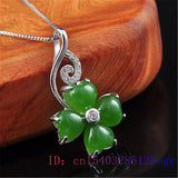 Chinese Chalcedony Agate Necklace Silver Charm Women