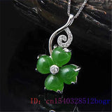 Chinese Chalcedony Agate Necklace Silver Charm Women