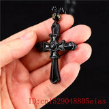 Green Jade Cross Pendant Necklace Chinese Amulet Charm