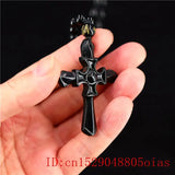 Green Jade Cross Pendant Necklace Chinese Amulet Charm