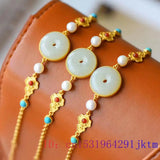 Jade Donut Bracelets 925 Silver Amulets Chalcedony Natural Jewelry