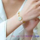 Jade Donut Bracelets 925 Silver Amulets Chalcedony Natural Jewelry